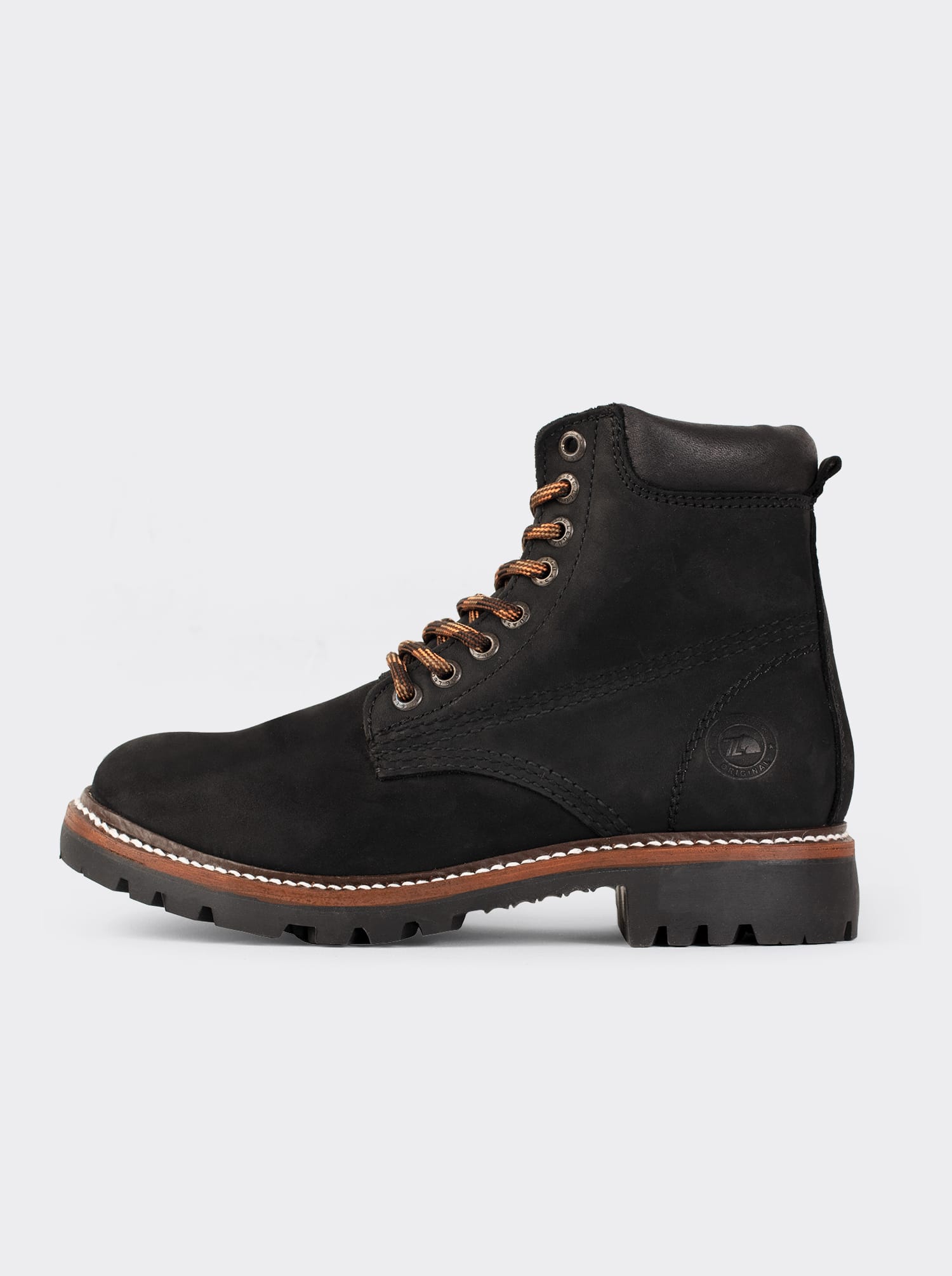 Men's Leather Waterproof Outdoor Boot with Vibram Sole Black Nubuck Color Style Haiker 2415