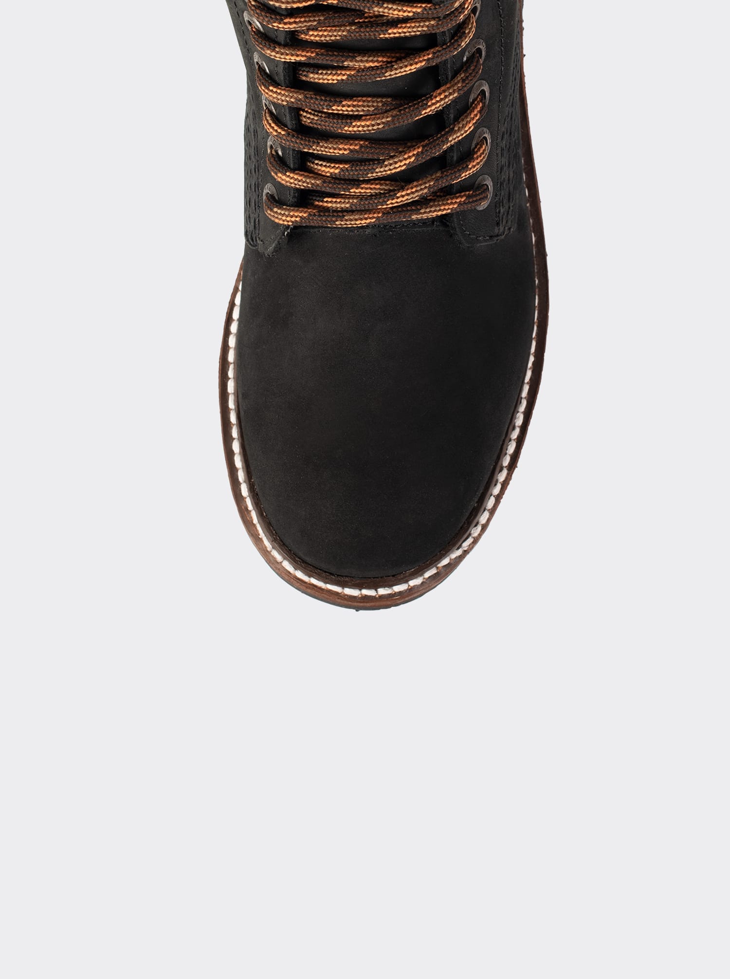 Men's Leather Waterproof Outdoor Boot with Vibram Sole Black Nubuck Color Style Haiker 2415