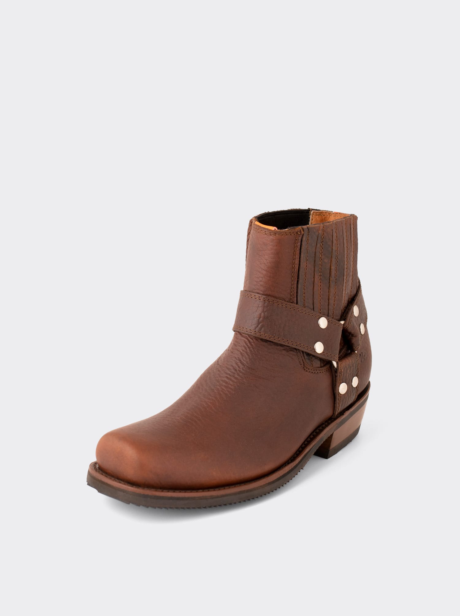 Men's Leather Biker Boot Ocher Bull Fight Style 3600
