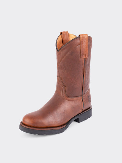 Men’s Leather Roper Boot with Oil Resistant Work Sole Ocher Bull Fight Style 1000