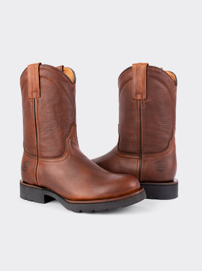 Men’s Leather Roper Boot with Oil Resistant Work Sole Ocher Bull Fight Style 1000