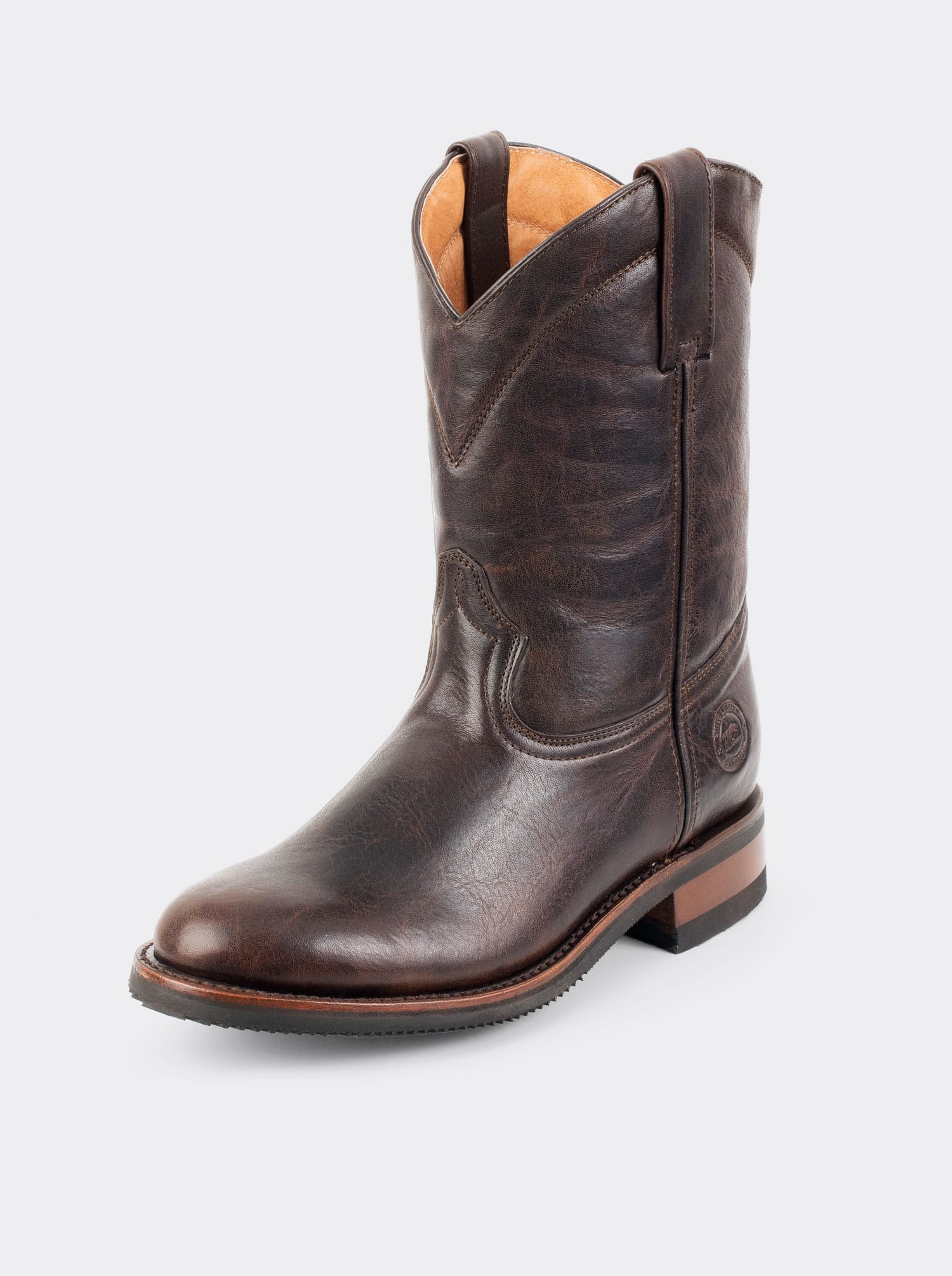 Men's Leather Slip-Resistant Roper Boot Espresso Paddock Color Style 1000