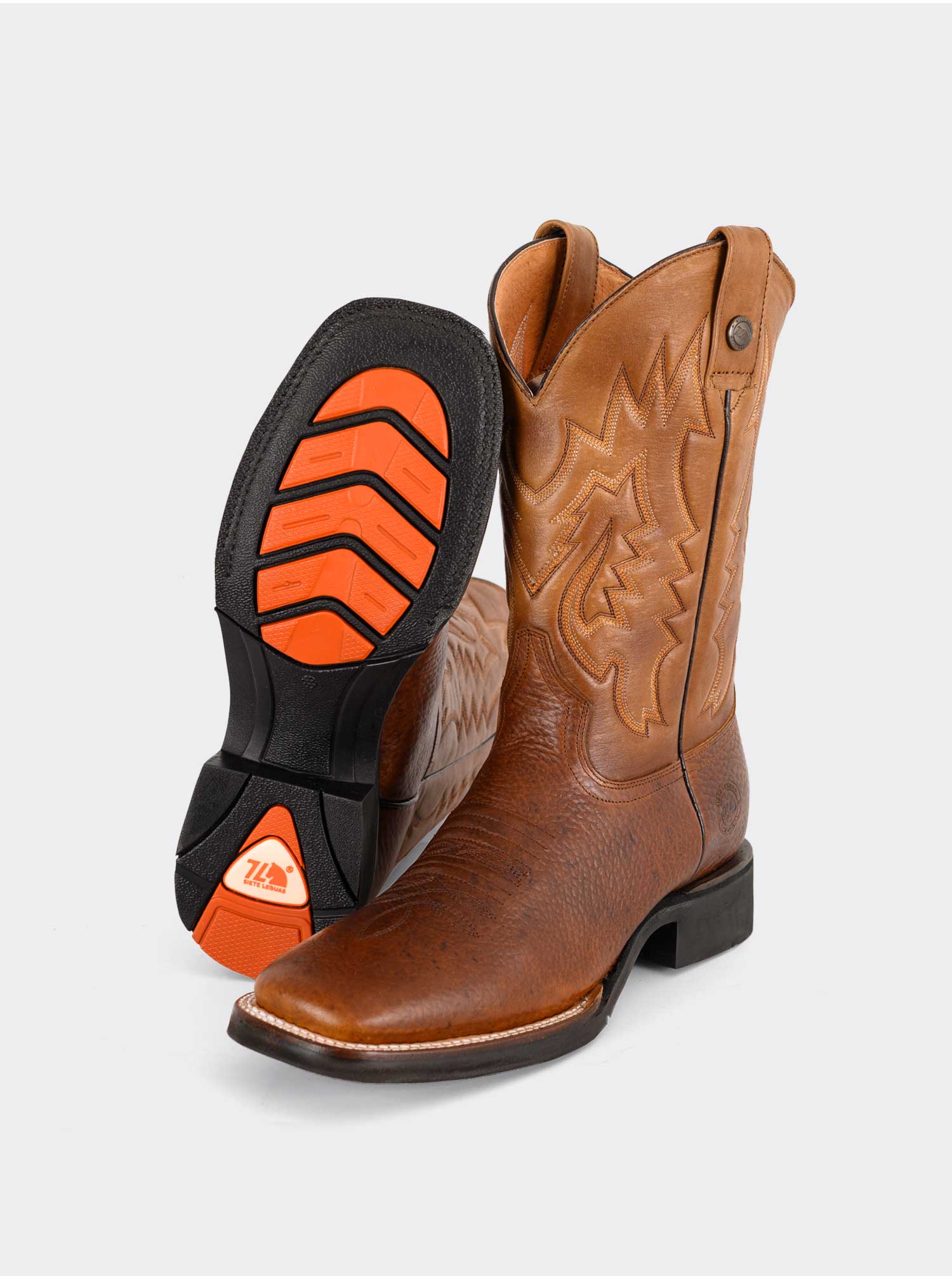 Light Rodeo Work Boot in Bull Fight Ocher Style 1545