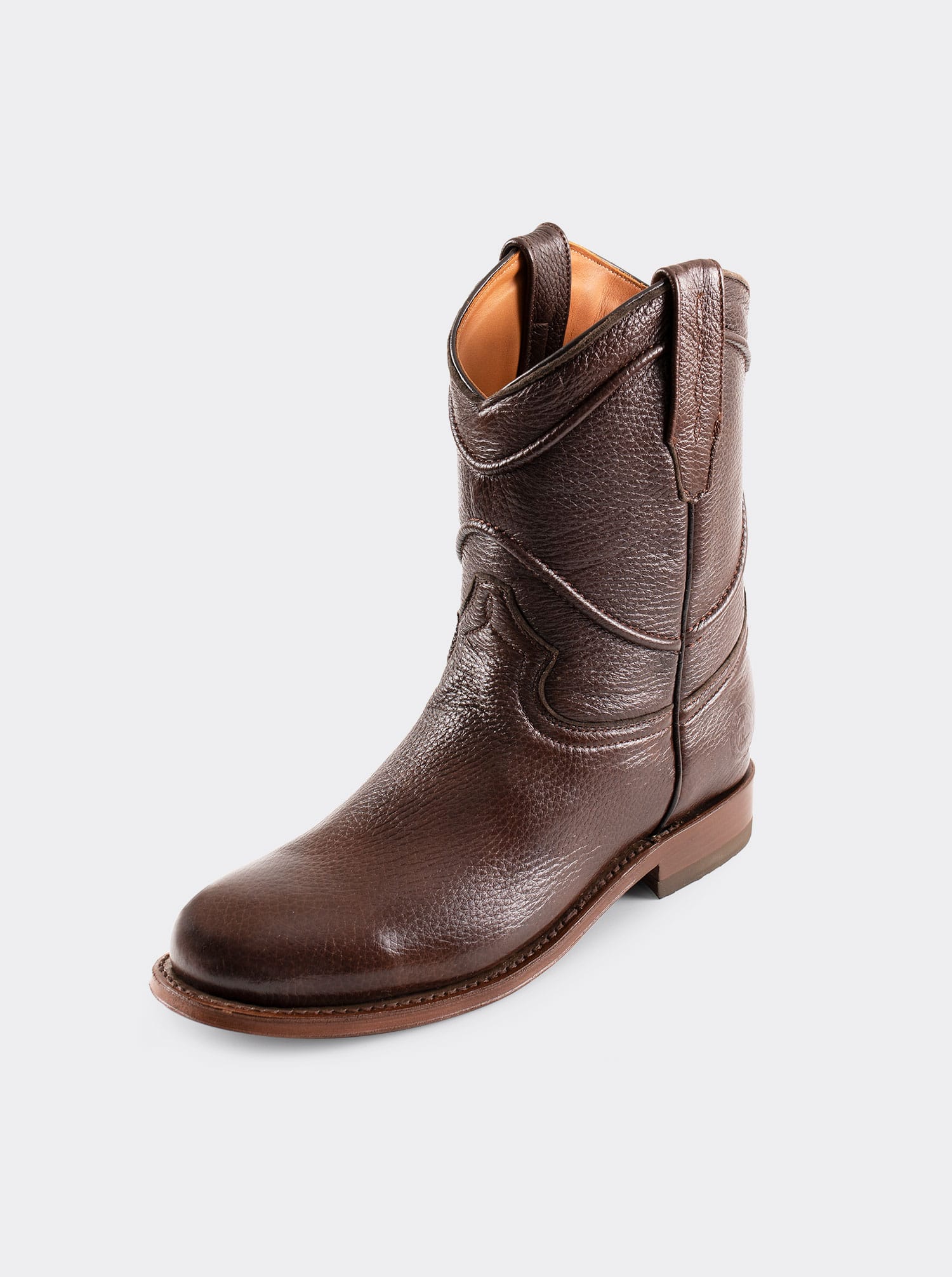 Roper Boot in Chocolate Genuine Deerskin Style 1001