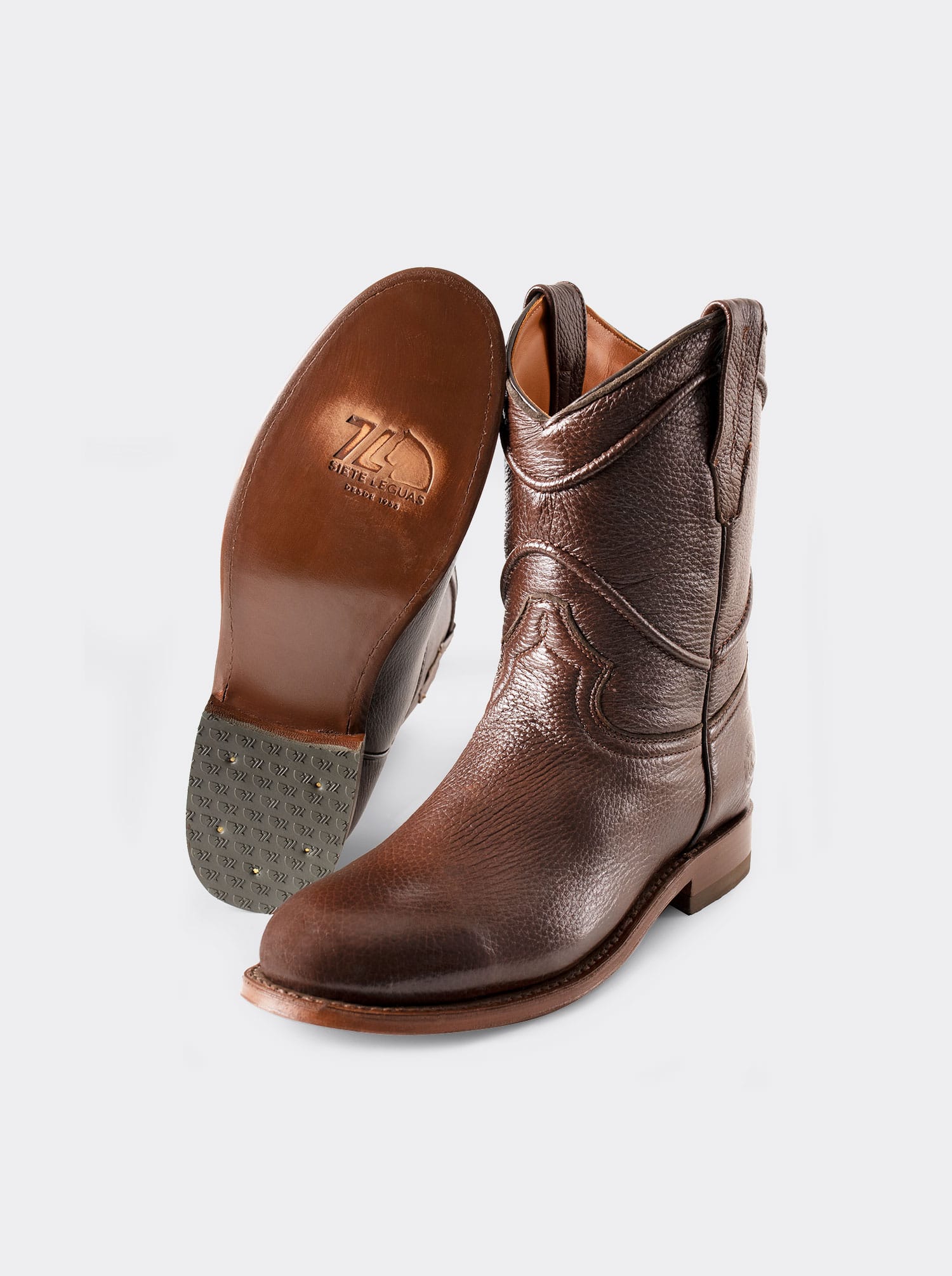 Roper Boot in Chocolate Genuine Deerskin Style 1001