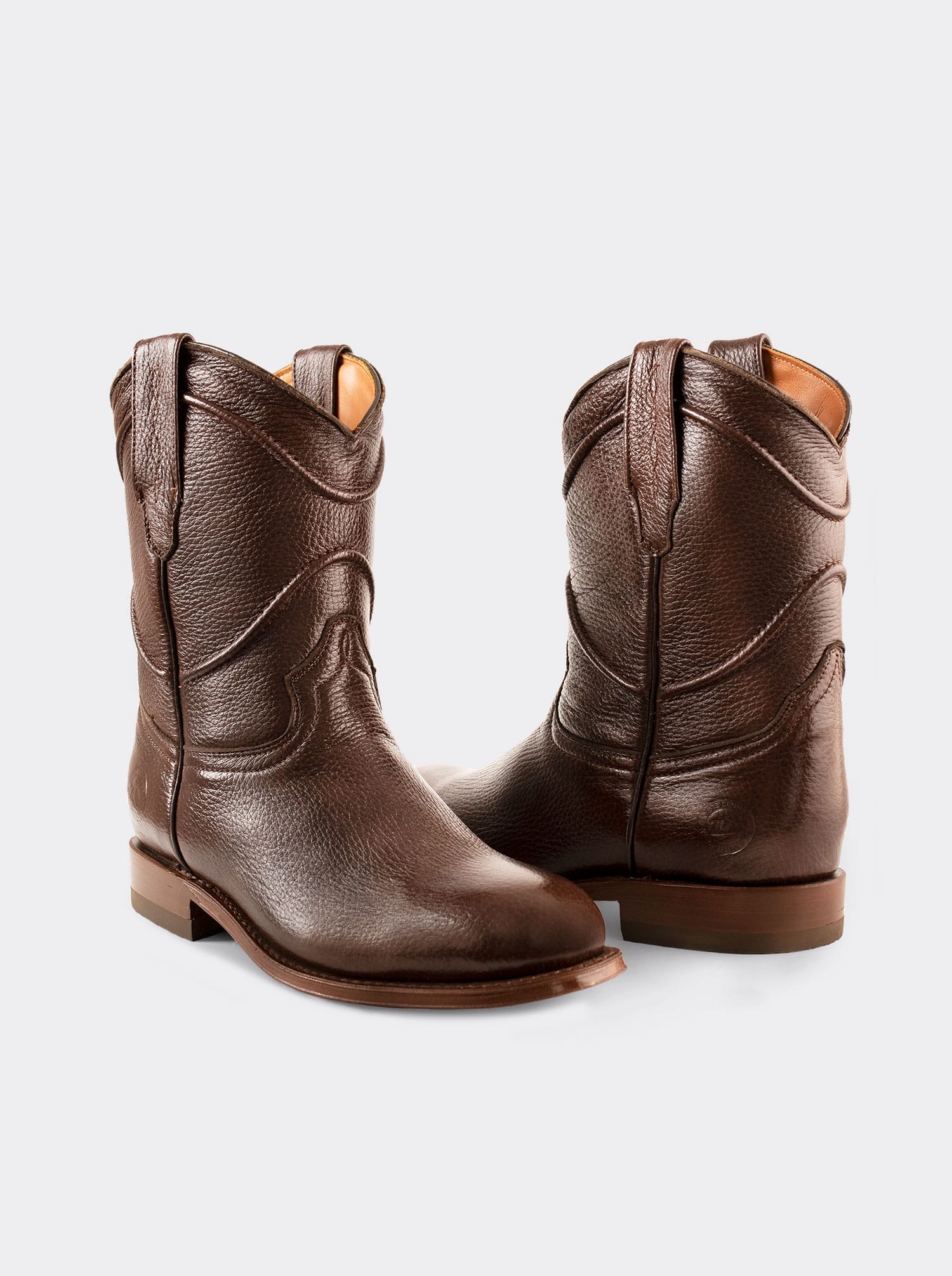Roper Boot in Chocolate Genuine Deerskin Style 1001