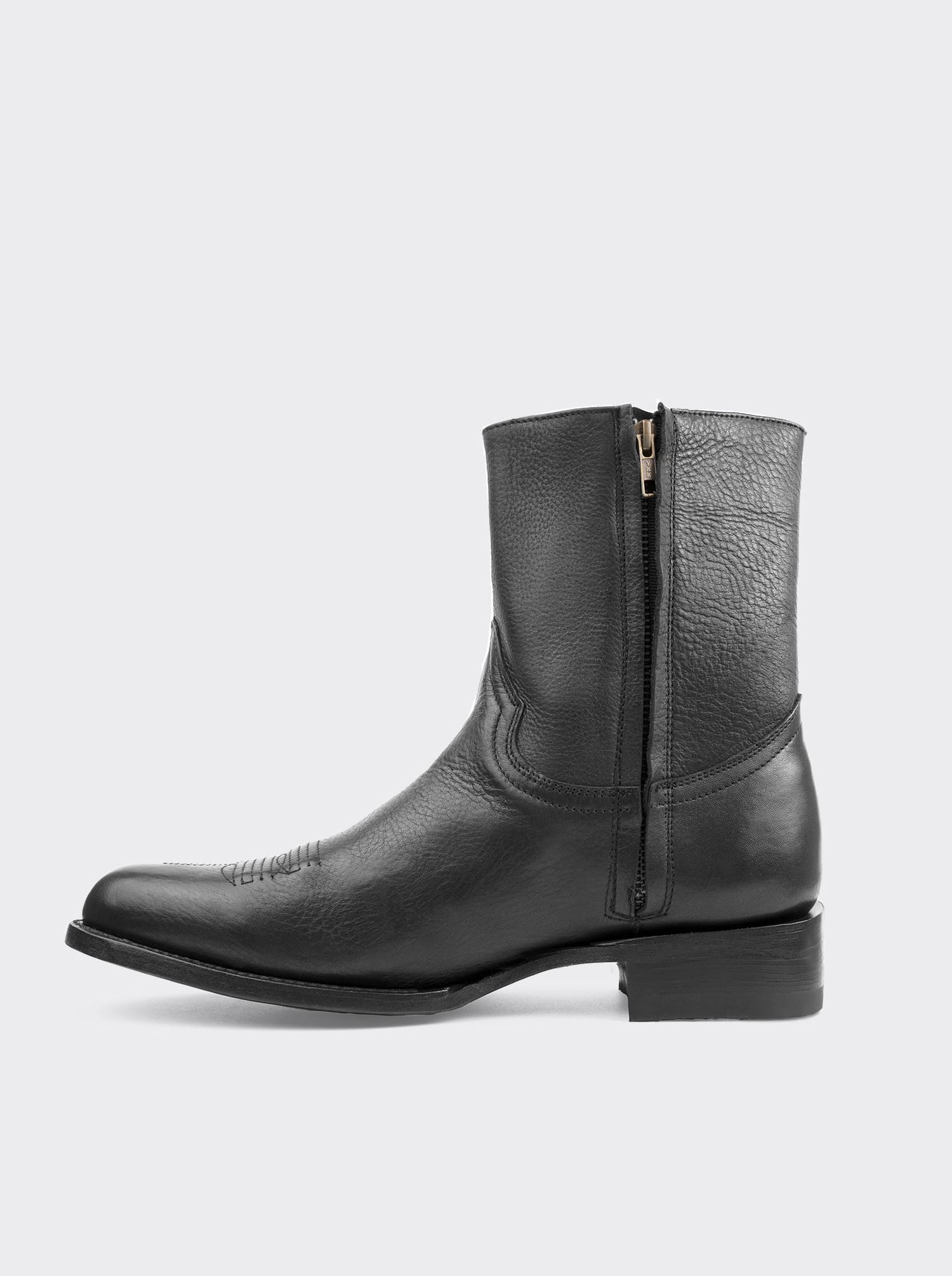 Botín Vaquero con Cierre Montana Negro Estilo 11200