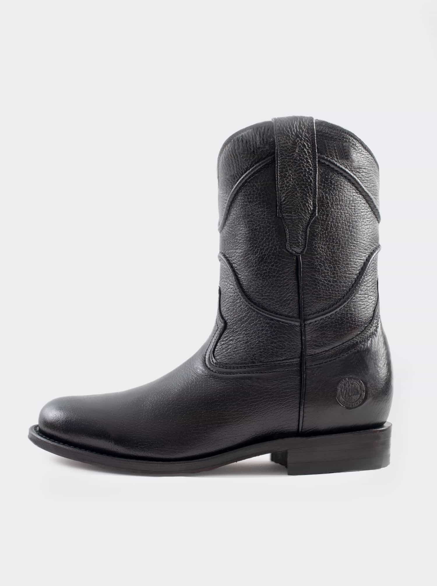 Roper Boot in Black Genuine Deerskin Style 1001