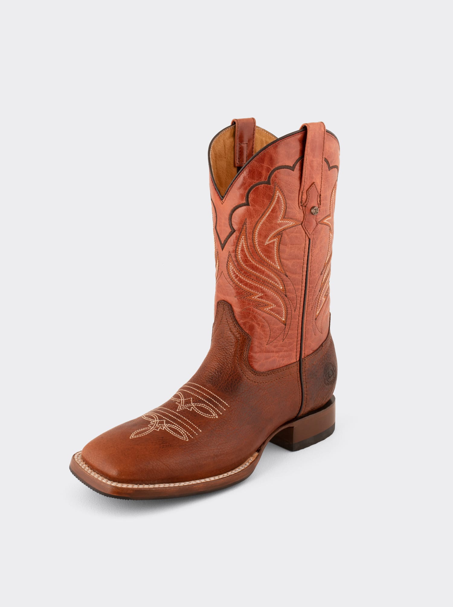Men's American Bison Rodeo Boot with Hybrid Sole Whiskey Color Style 1553