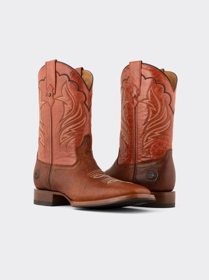 Men's American Bison Rodeo Boot with Hybrid Sole Whiskey Color Style 1553