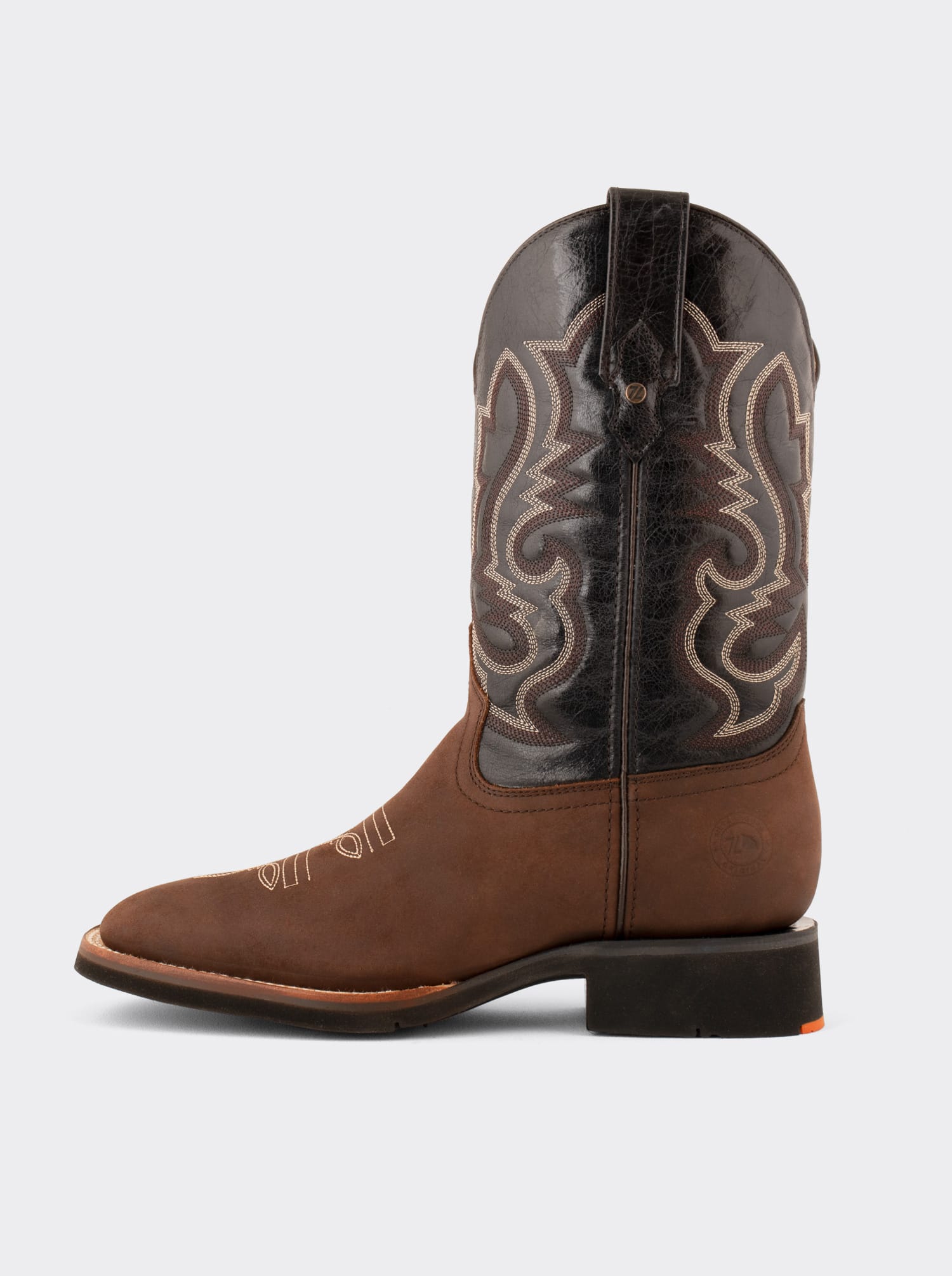 Men's Leather Rodeo Lightweight Work Boot Brown Crazy Color Style 1555