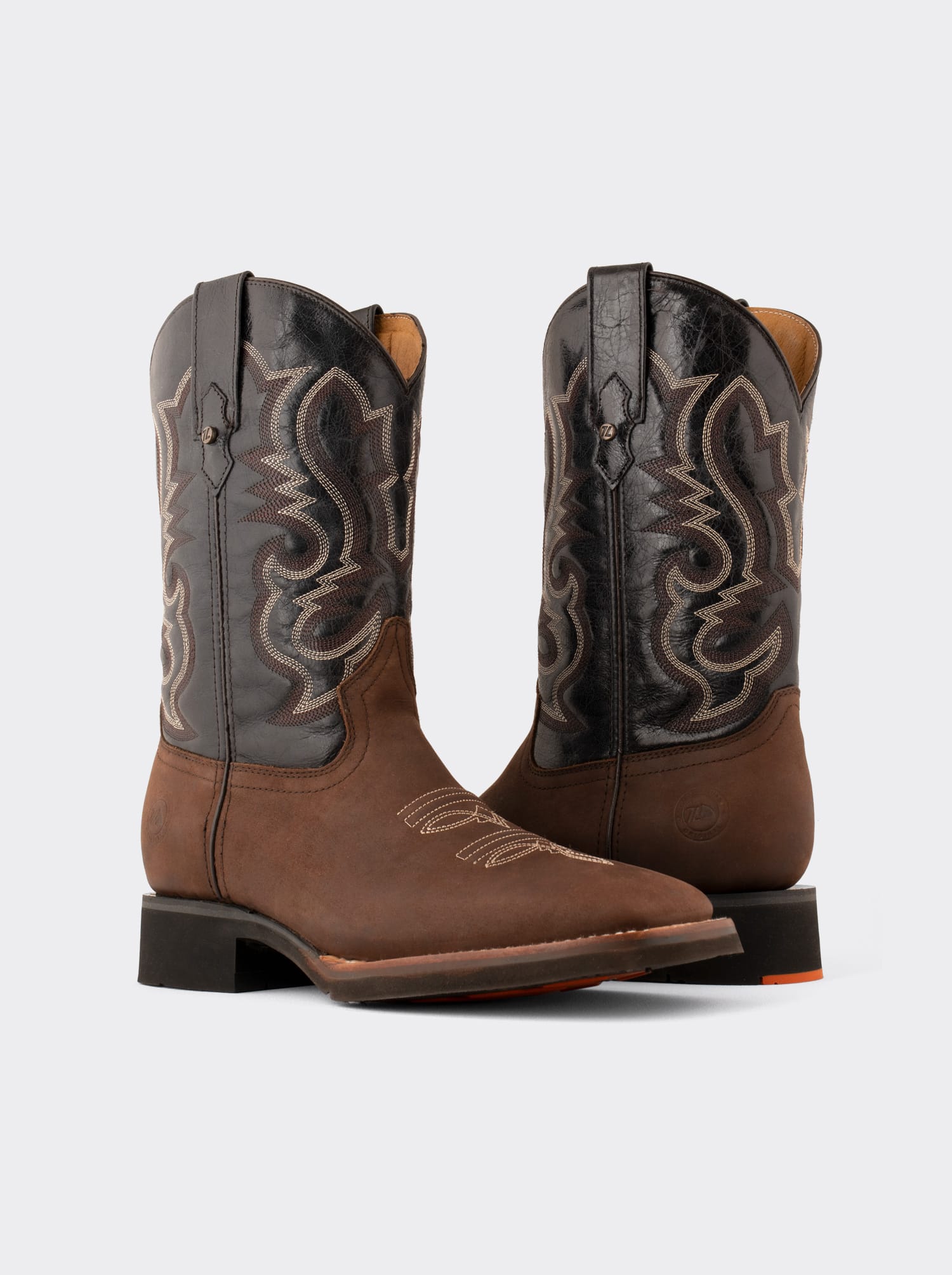Men's Leather Rodeo Lightweight Work Boot Brown Crazy Color Style 1555