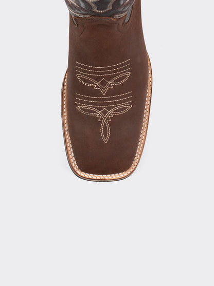 Men's Leather Rodeo Lightweight Work Boot Brown Crazy Color Style 1555