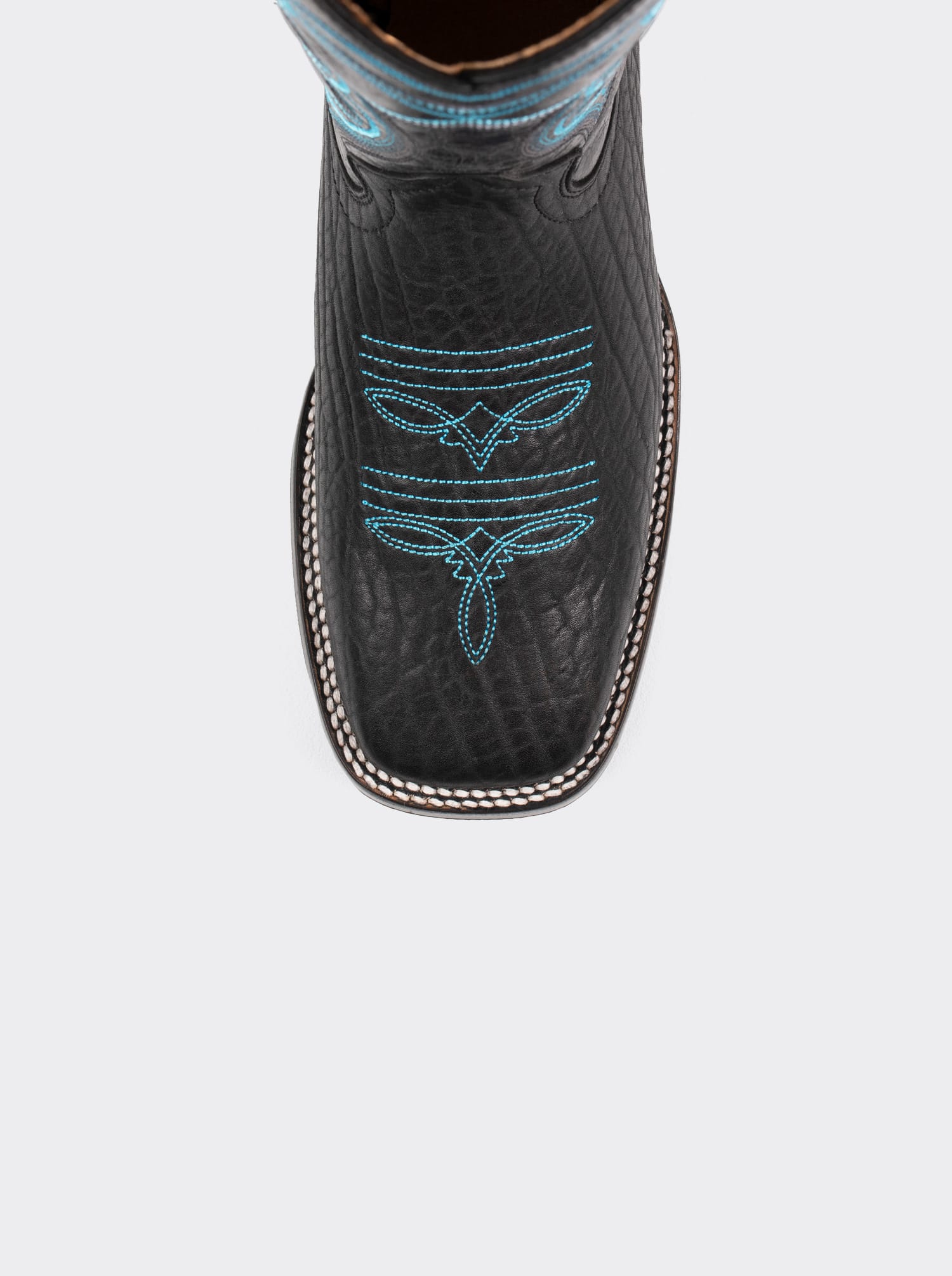 Rodeo Boot with Anti-Slip Sole Black Polished Bull Collar Style 1556
