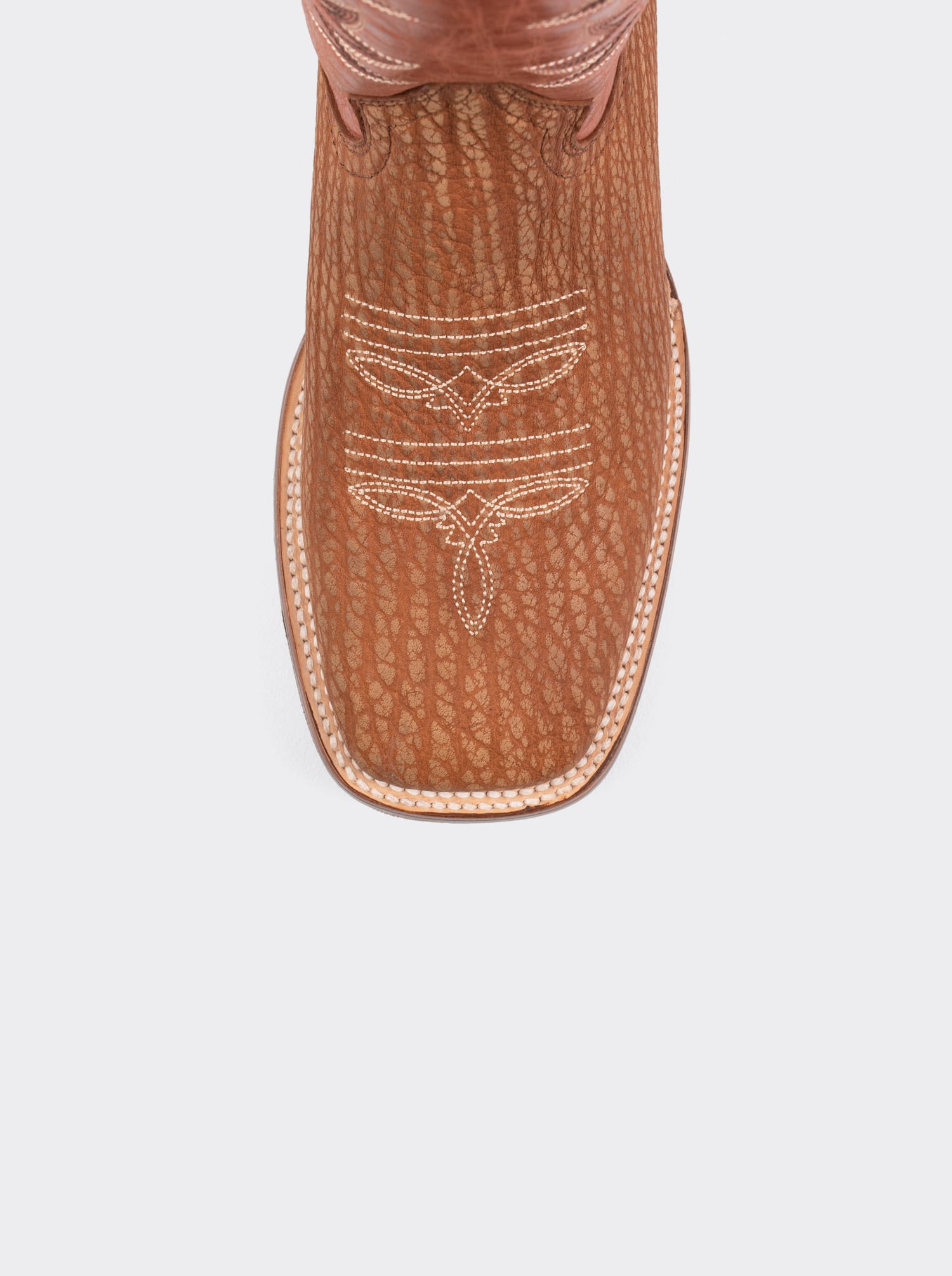Shedron Style 1557 Polished Bullneck Leather Sole Rodeo Boot with Leather Sole