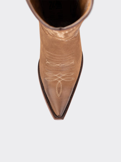 Cuban Heel Cowboy Boot in Terracotta Nobuck Style 1748