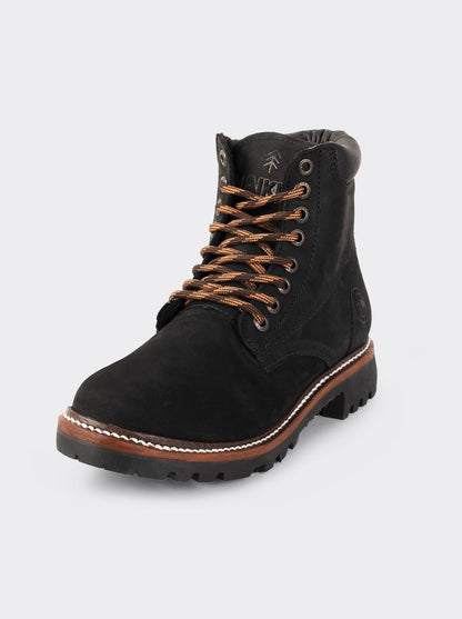 Men's Leather Waterproof Outdoor Boot with Vibram Sole Black Nubuck Color Style Haiker 2415