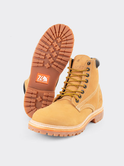 Men's Leather Lace Up Outdoor Boot in Wheat Nubuck Color Style Haiker 2415