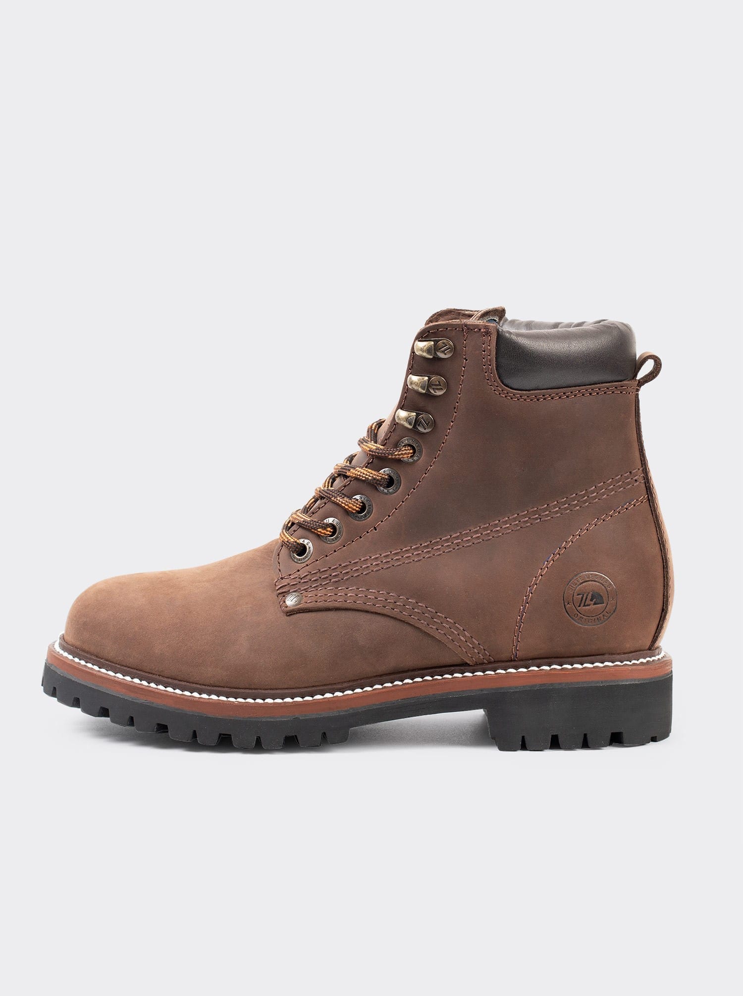 Men's Leather Lace Up Outdoor Boot in Brown Crazy Color Style Haiker 2413