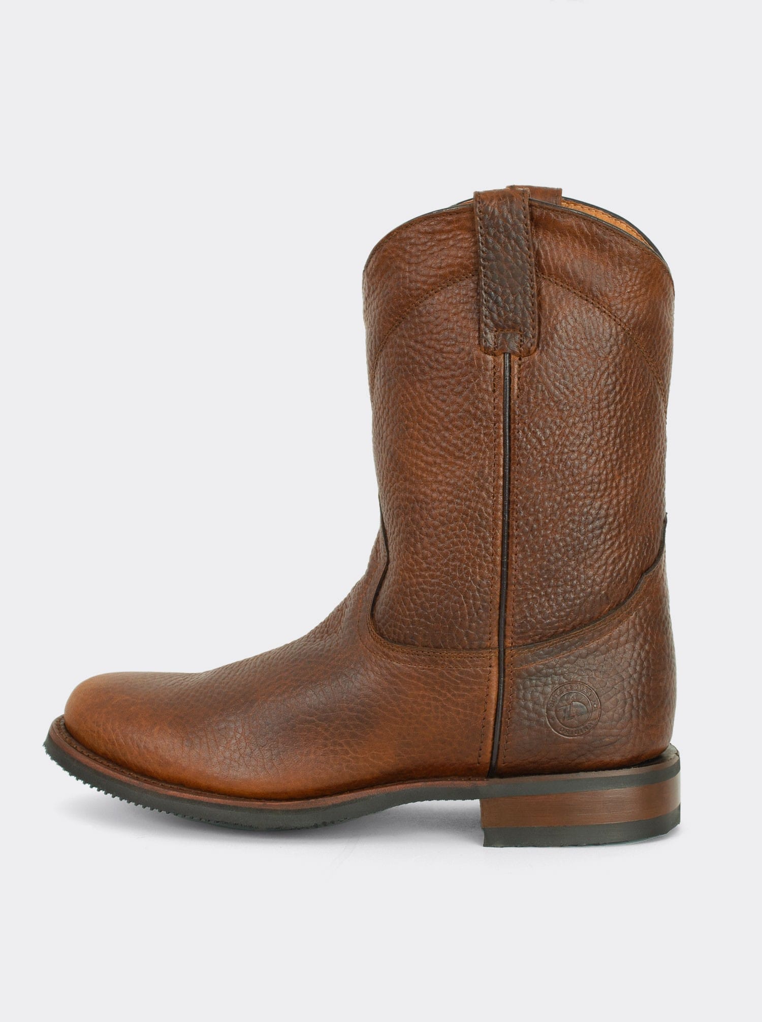 Men's Leather Slip-Resistant Roper Boot Ocher Bull Fight Color Style 1000
