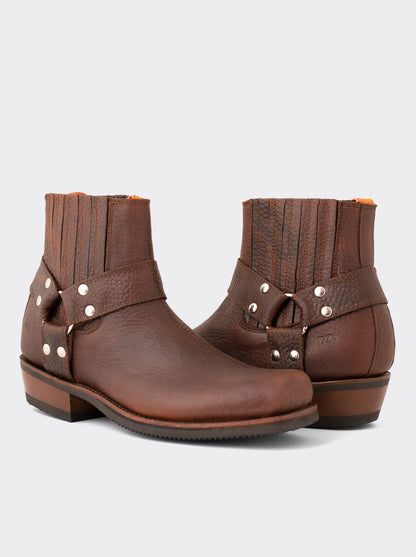 Men's Leather Biker Boot Ocher Bull Fight Style 3600