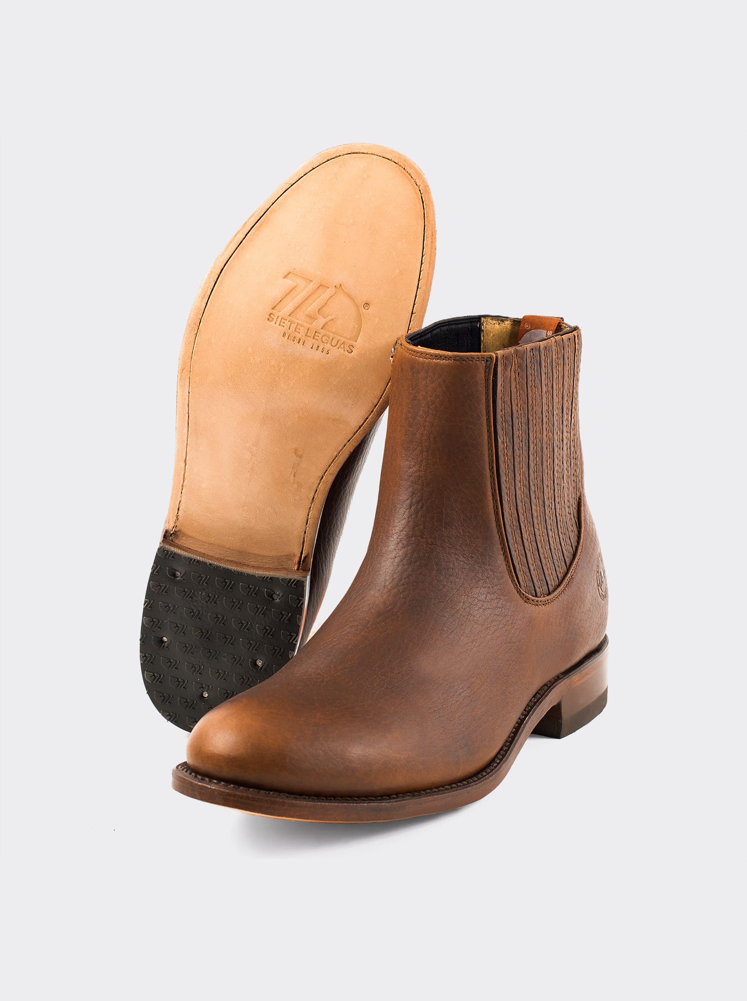 Men's Leather Charro Western Boot Ocher Bull Fight Color style 6000