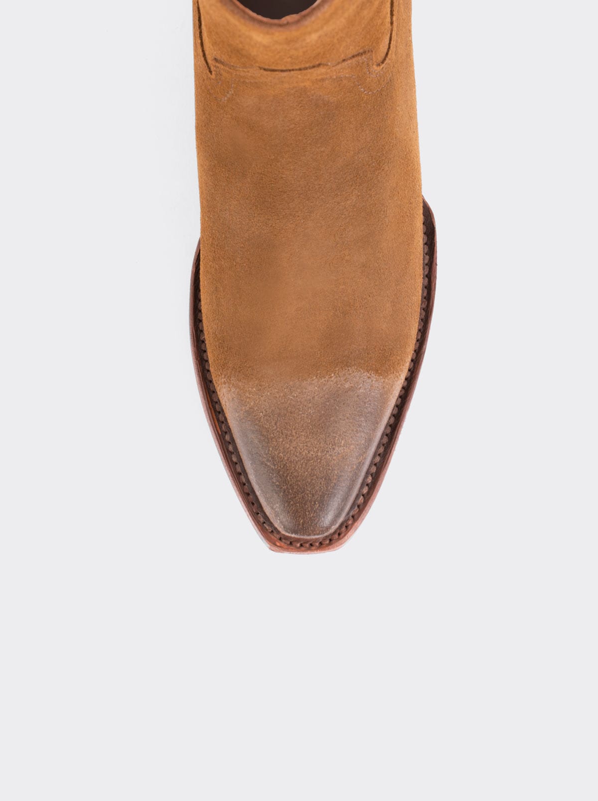 Cowboy Boot with Zip, Suede, Ginger Style 6207