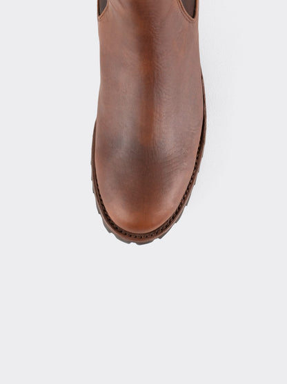 Men's Leather Chelsea Boot with Track Sole Ocher Bull Fight Sole Style 6206