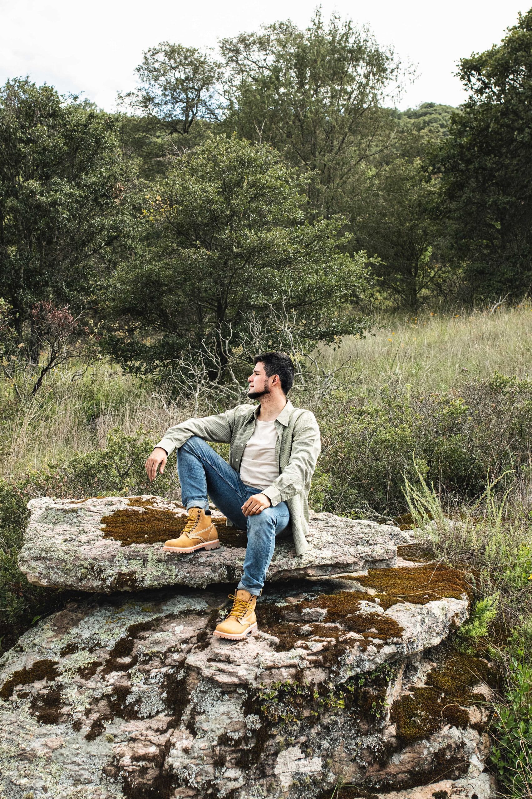Men's Leather Lace Up Outdoor Boot in Wheat Nubuck Color Style Haiker 2415