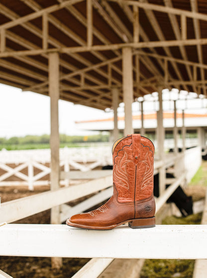 Men's American Bison Rodeo Boot with Hybrid Sole Whiskey Color Style 1553