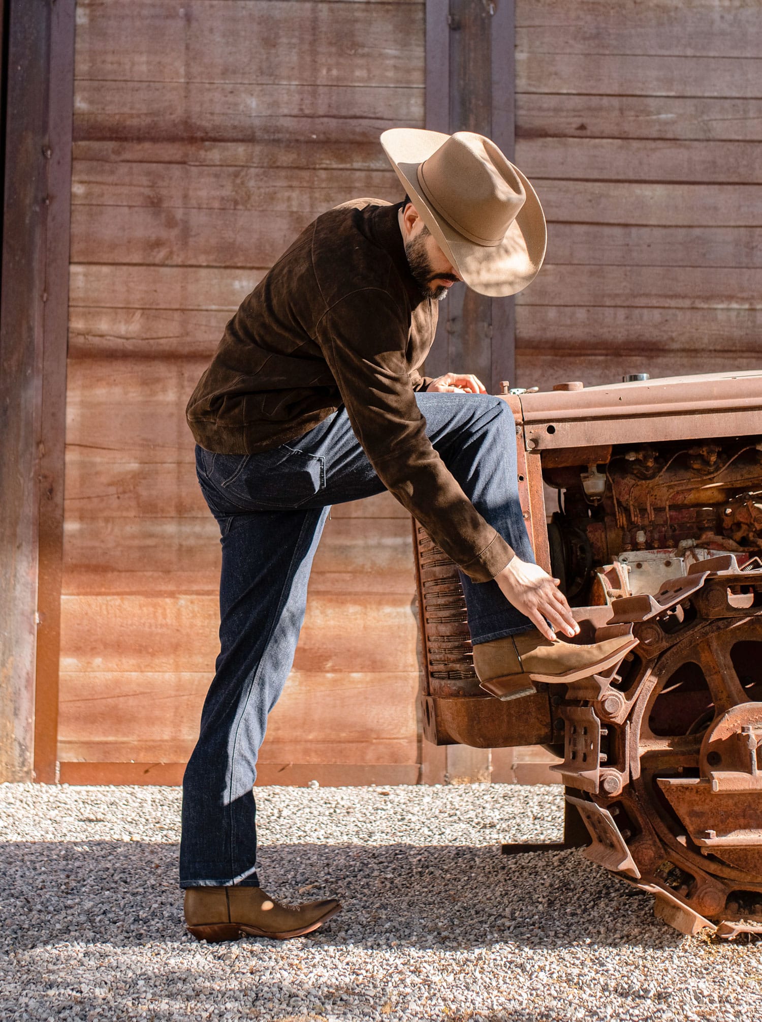 Cuban Heel Cowboy Boot in Terracotta Nobuck Style 1748